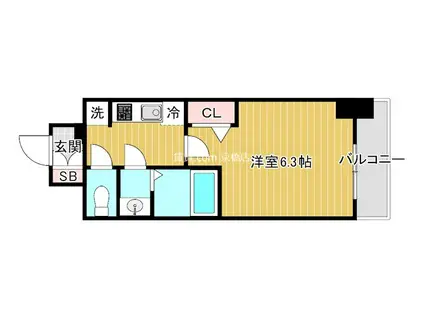 エスリード京橋グランツ(1K/9階)の間取り写真