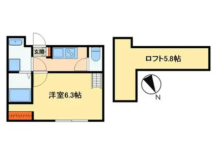 LUXIA松戸(1K/3階)の間取り写真