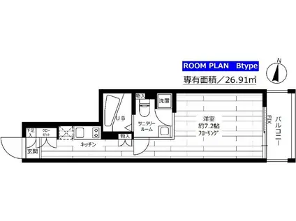 グランドコンシェルジュ都立大学(ワンルーム/1階)の間取り写真