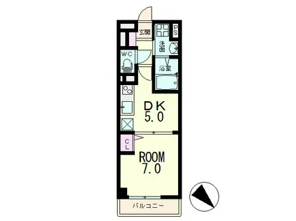 MUSE COURT南草津(1DK/2階)の間取り写真