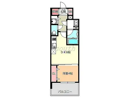 ORIENTEM(1DK/3階)の間取り写真