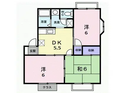 ライフライン(3DK/1階)の間取り写真