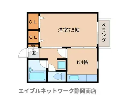 クレールヒノデ(1K/1階)の間取り写真