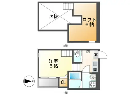 プランドルアムール(1K/1階)の間取り写真