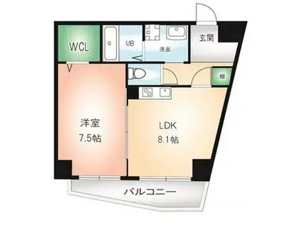 シャルムドミール(1LDK/4階)の間取り写真