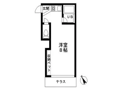 コーポアムール(ワンルーム/1階)の間取り写真