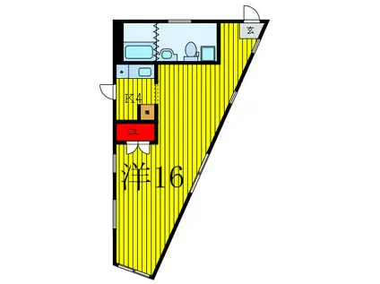 VENE富久(1K/1階)の間取り写真