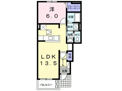 カーサカメリアIII(1LDK/1階)の間取り写真