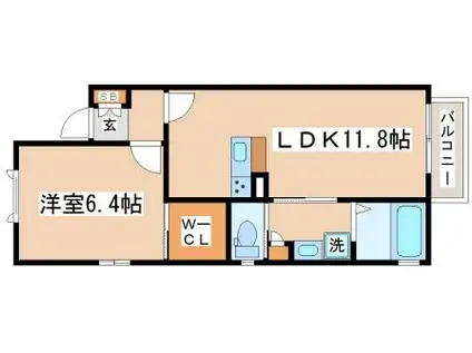 シャーメゾンパナシィアレジデンス 垂水旭が丘(1LDK/2階)の間取り写真