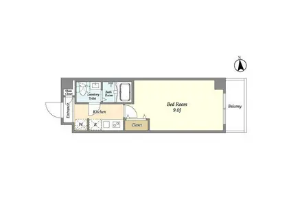 アルファコート八広(1K/3階)の間取り写真