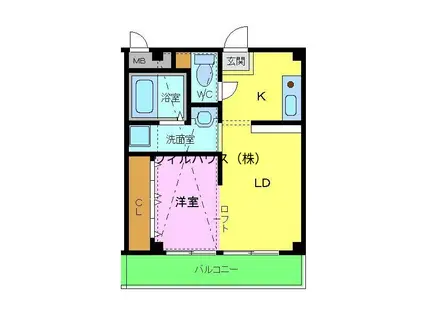 プランドールF2(1LDK/5階)の間取り写真