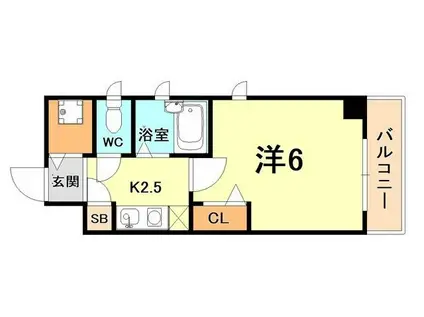 弘南ハイツ(1K/2階)の間取り写真