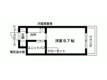 グレース岩塚(ワンルーム/4階)の間取り写真