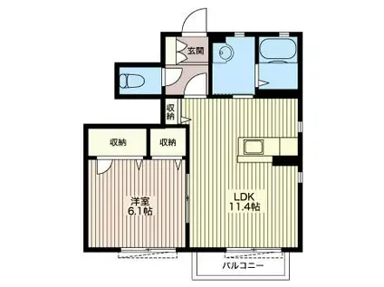 シャーメゾン ノアール(1LDK/1階)の間取り写真