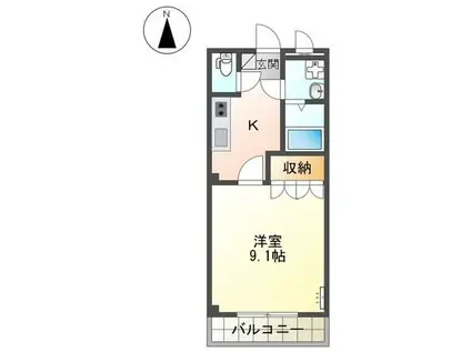 L・GARDEN(1K/2階)の間取り写真