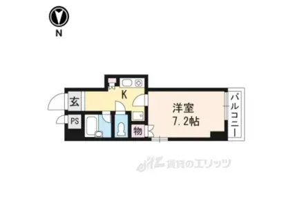 エステムコート御所南(1K/3階)の間取り写真