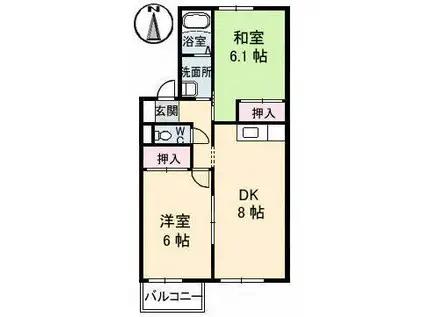 コルキスソード(2DK/2階)の間取り写真
