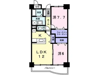 エレガンスノヴァ日吉(2LDK/3階)の間取り写真