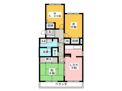 パークタウン・21(3LDK/3階)の間取り写真