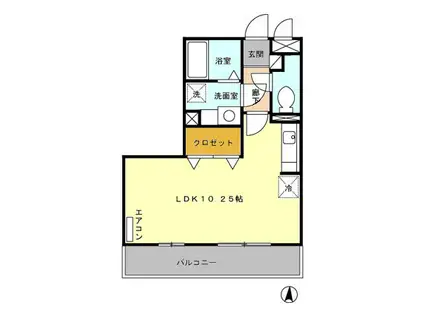 グランドール(ワンルーム/3階)の間取り写真