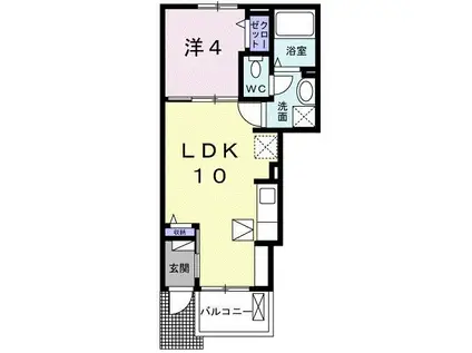 ベジ ルート A(1LDK/1階)の間取り写真