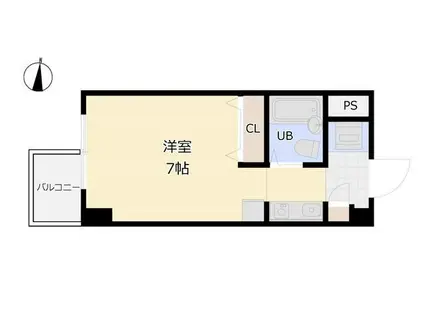 ドムス・セラシィ(1K/3階)の間取り写真