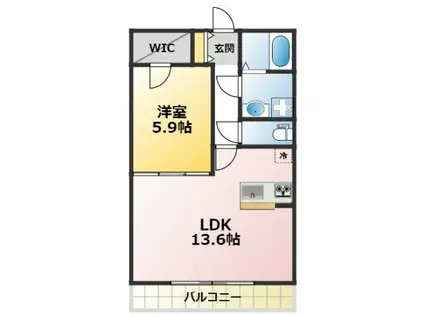 CALME SEJOUR(1LDK/3階)の間取り写真