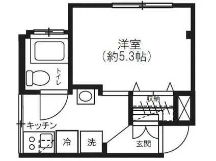 テテ雑司ヶ谷(1K/1階)の間取り写真