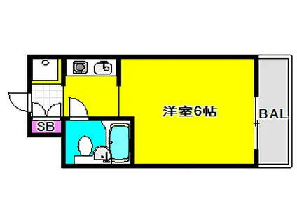 ビレッジハウス安古市 4号棟(1DK/2階)の間取り写真