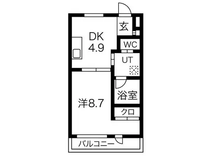花たちばな館(1DK/2階)の間取り写真