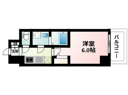 エスリード新大阪ザ・プレミアウエスト(1K/13階)の間取り写真