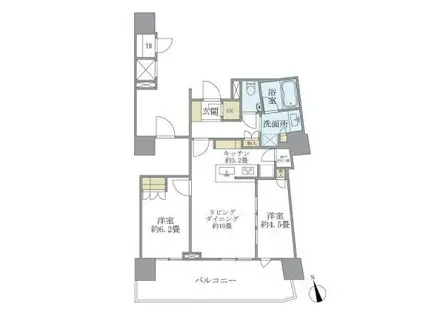 BRILLIA TOWER池袋(2SLDK/20階)の間取り写真