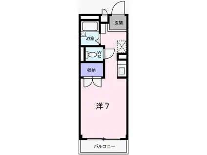 サンフレッチェ南条 B棟(ワンルーム/1階)の間取り写真