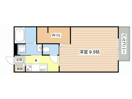 アルカンシェル・ユイット(1K/1階)の間取り写真