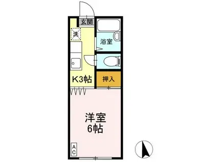 コスモガーデン(1K/1階)の間取り写真