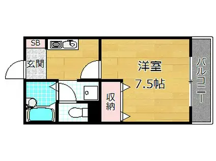 グリーンヒルカリム(1K/1階)の間取り写真