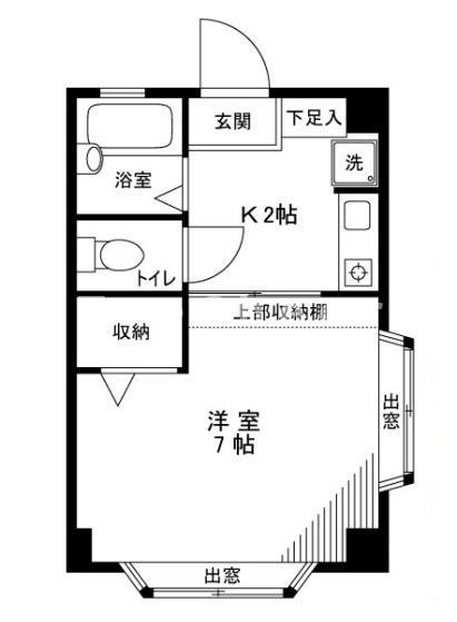 ホープリッヂ目白台(1K/1階)の間取り写真