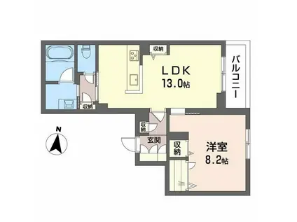 ラウンドヒルズK(1LDK/3階)の間取り写真