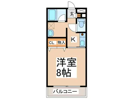 カネオマンション(1K/3階)の間取り写真