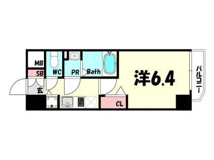 PRESSANCEみなと元町駅前(1K/3階)の間取り写真