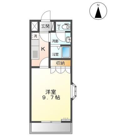 セレーノ(1K/2階)の間取り写真