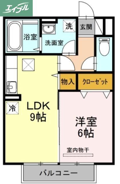ステラA棟(1LDK/1階)の間取り写真
