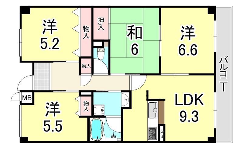 エスタブレ(4LDK/2階)の間取り写真