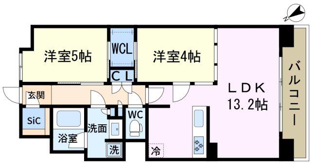 LUXENA船堀(2LDK/15階)の間取り写真