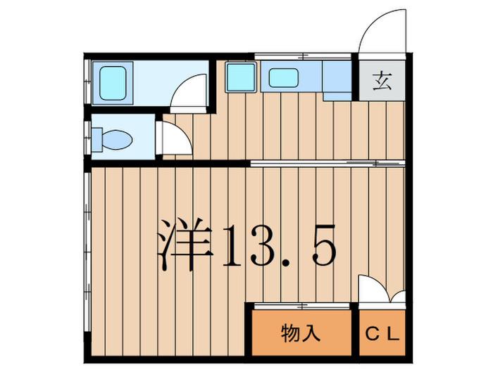 佐々木アパ-ト(ワンルーム/2階)の間取り写真