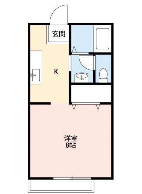 M・NハイツA(1K/2階)の間取り写真