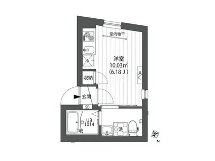リバース町屋(ワンルーム/2階)の間取り写真