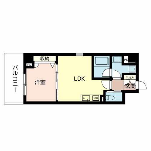ベラ・ルーナ(1LDK/9階)の間取り写真