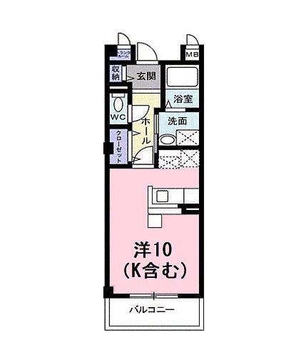 アンジュ西京極(ワンルーム/3階)の間取り写真