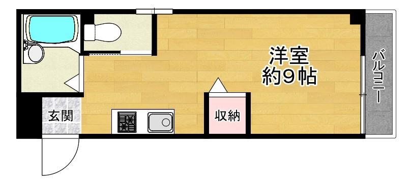 シャンテー三矢I(ワンルーム/4階)の間取り写真